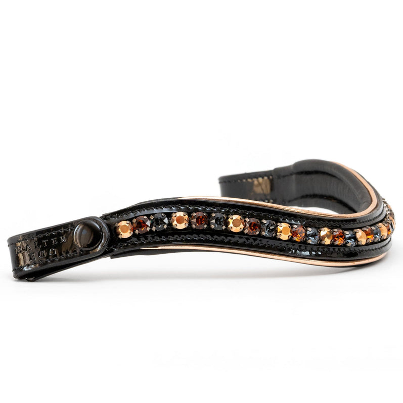 Lyamora Limited Edition Black Patent Snap Browband - Equine Exchange Tack Shop