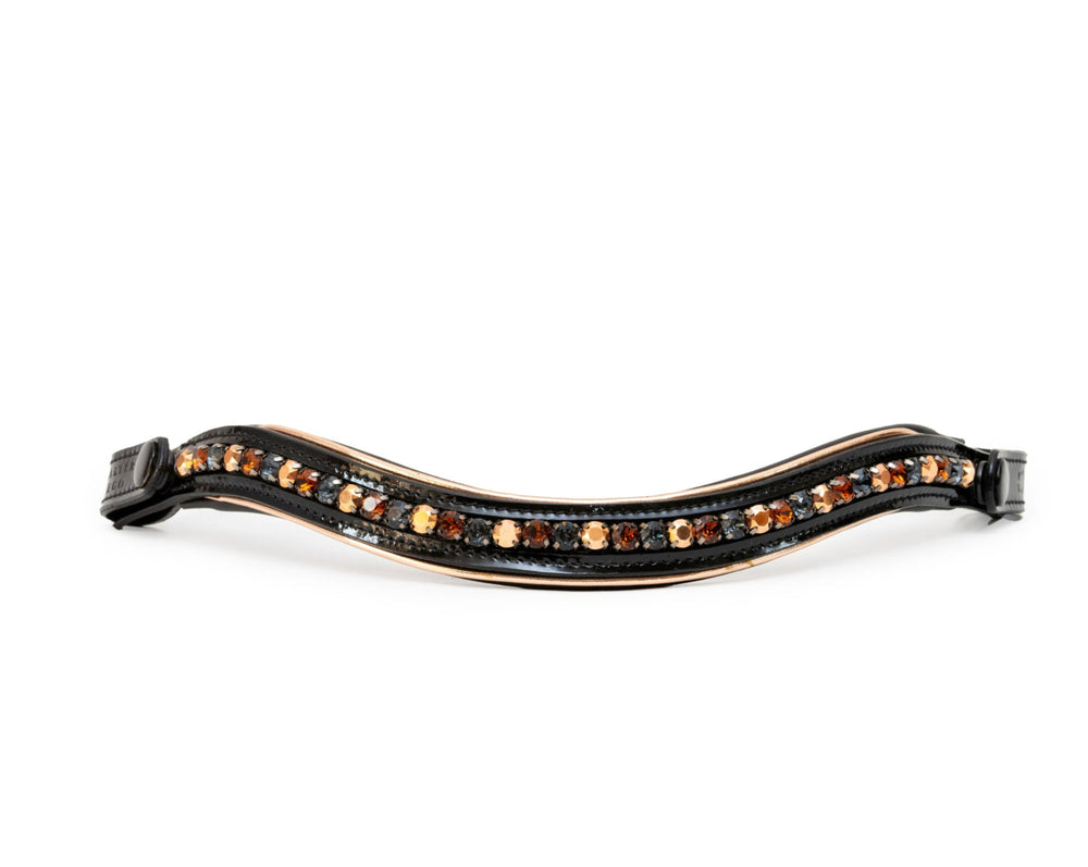 Lyamora Limited Edition Black Patent Snap Browband - Equine Exchange Tack Shop