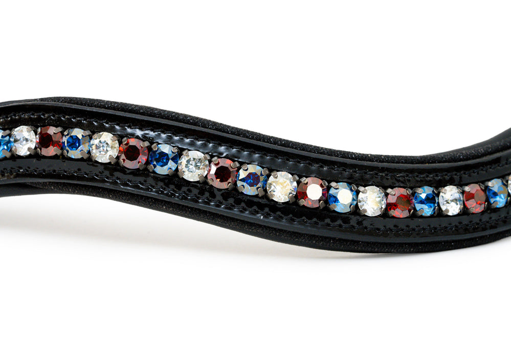 Americana 1 Black Patent Browband - Equine Exchange Tack Shop