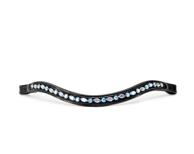 Paris Navette Crystal Patent Midline Browband - Light Sapphire Shimmer - Equine Exchange Tack Shop