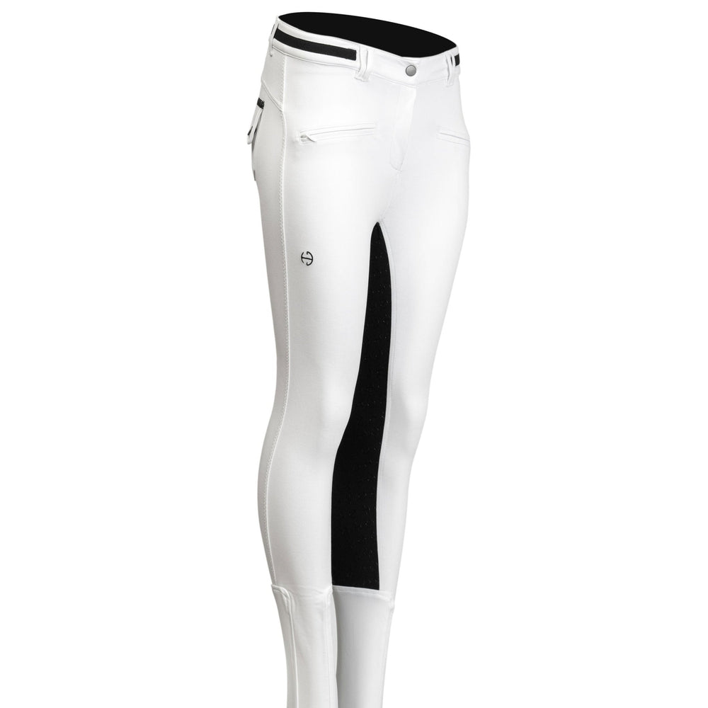 Kimberly Full Seat Breeches - White with Black Seat - Equine Exchange Tack Shop