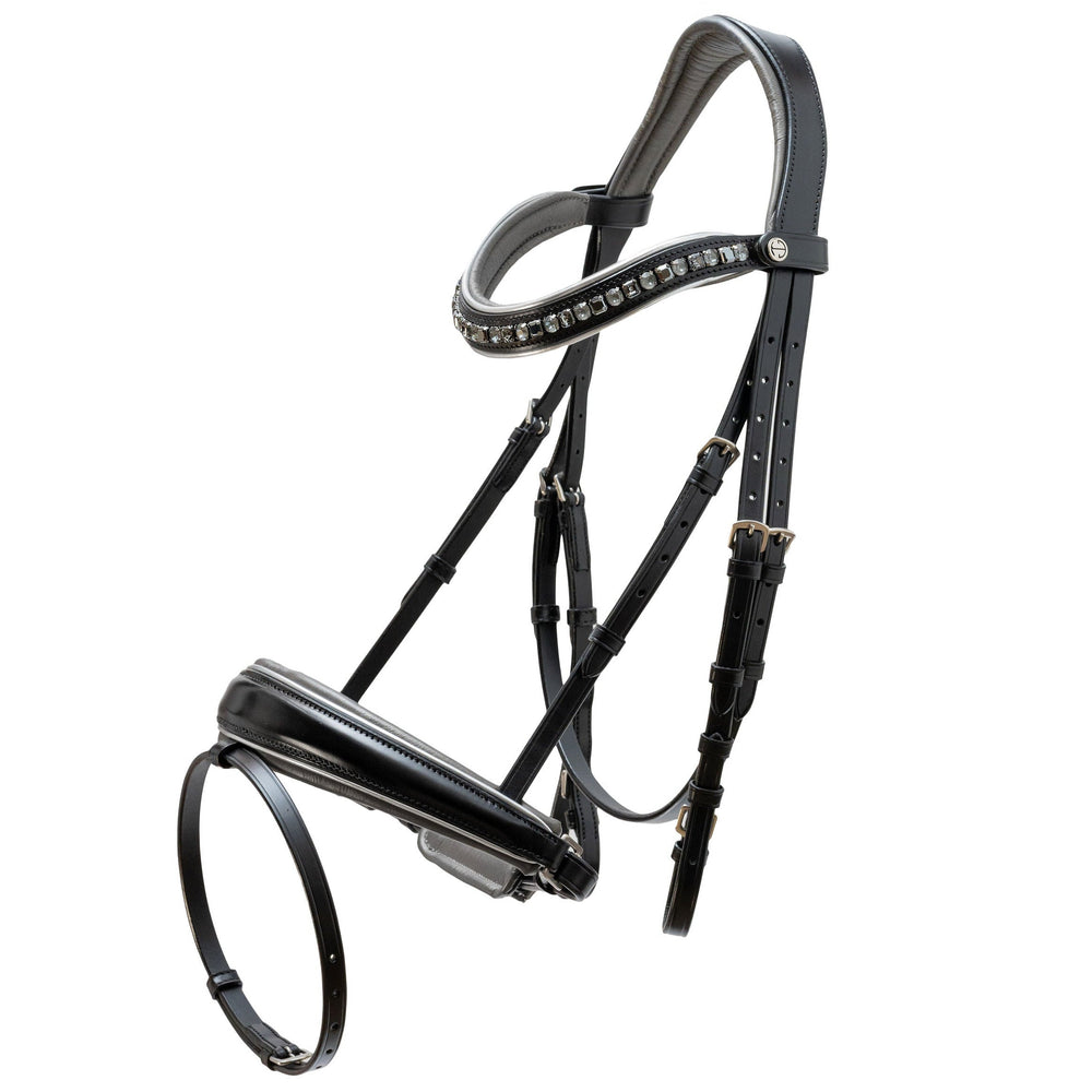 The Eiffel Tower Black Leather Dressage Bridle