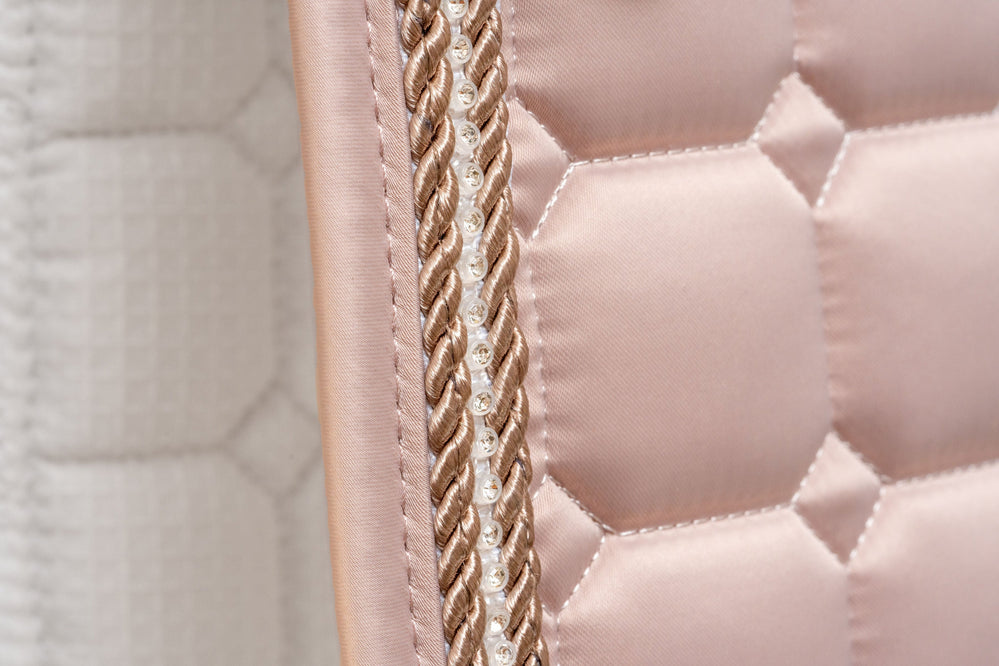 Satin Classic Dressage Saddle Pad - Champagne Cristal - Equine Exchange Tack Shop