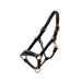 Aurelia - Black Patent Conical Padded Halter with Rose Gold Piping - Equine Exchange Tack Shop
