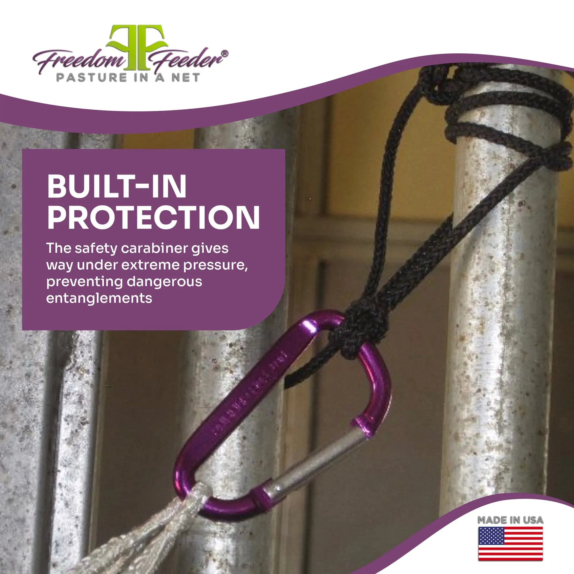Freedom Feeder Extended Day Net - 2 String Bale Capacity - 3 Slow Feed Mesh Options - Equine Exchange Tack Shop