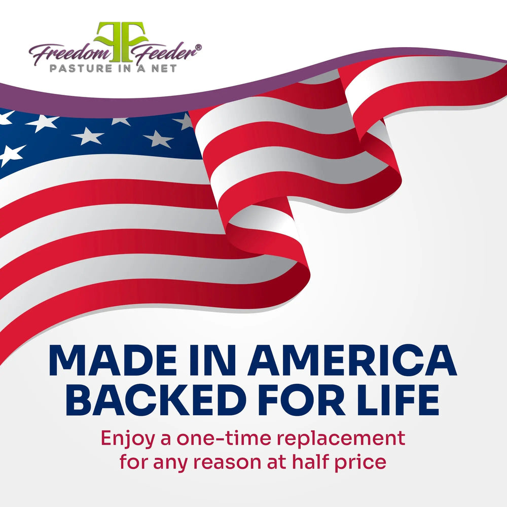 Freedom Feeder Full Bale Net - 3 String Bale Capacity - 3 Slow Feed Mesh Options - Equine Exchange Tack Shop