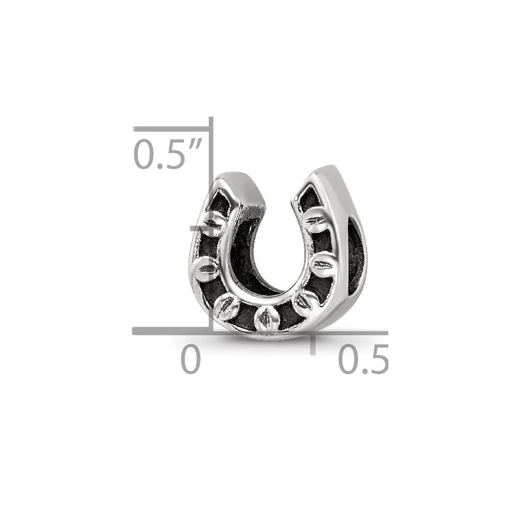 Sterling Silver Horseshoe Bead Charm