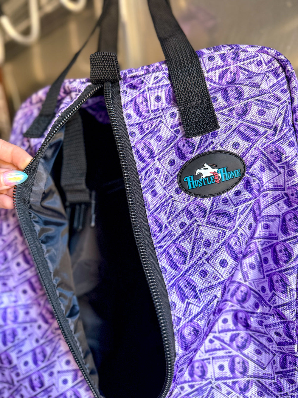 Dash for Cash (Purple) Luxury Tack Bag - Equine Exchange Tack Shop