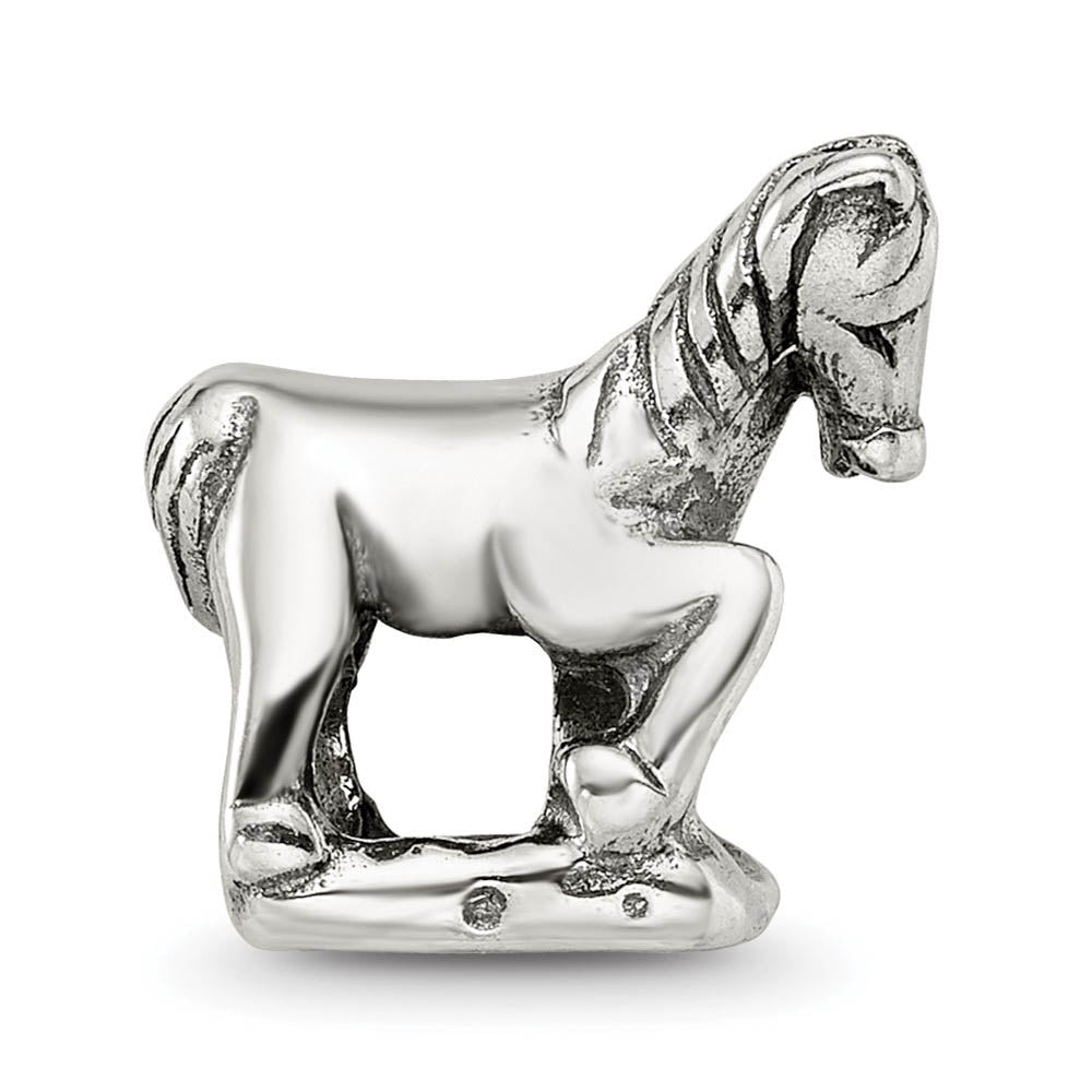 Sterling Silver Prancing Horse Bead Charm - Equine Exchange Tack Shop
