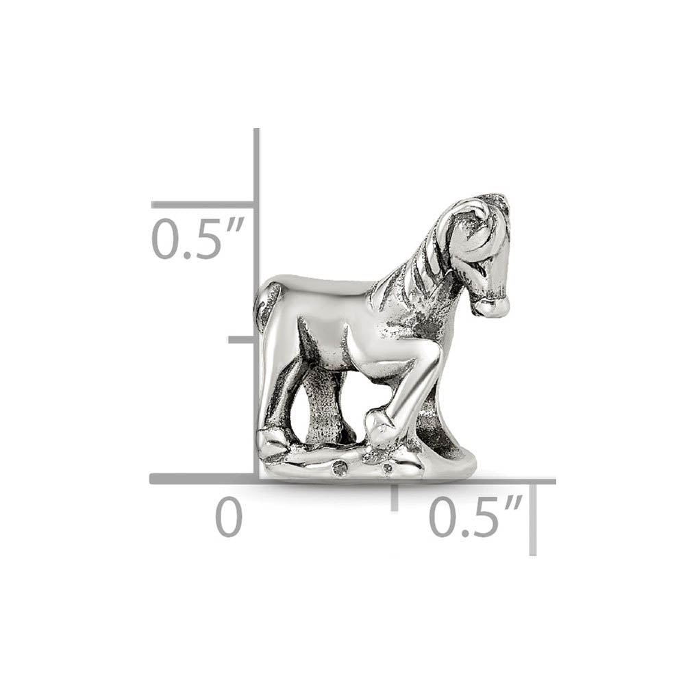 Sterling Silver Prancing Horse Bead Charm - Equine Exchange Tack Shop
