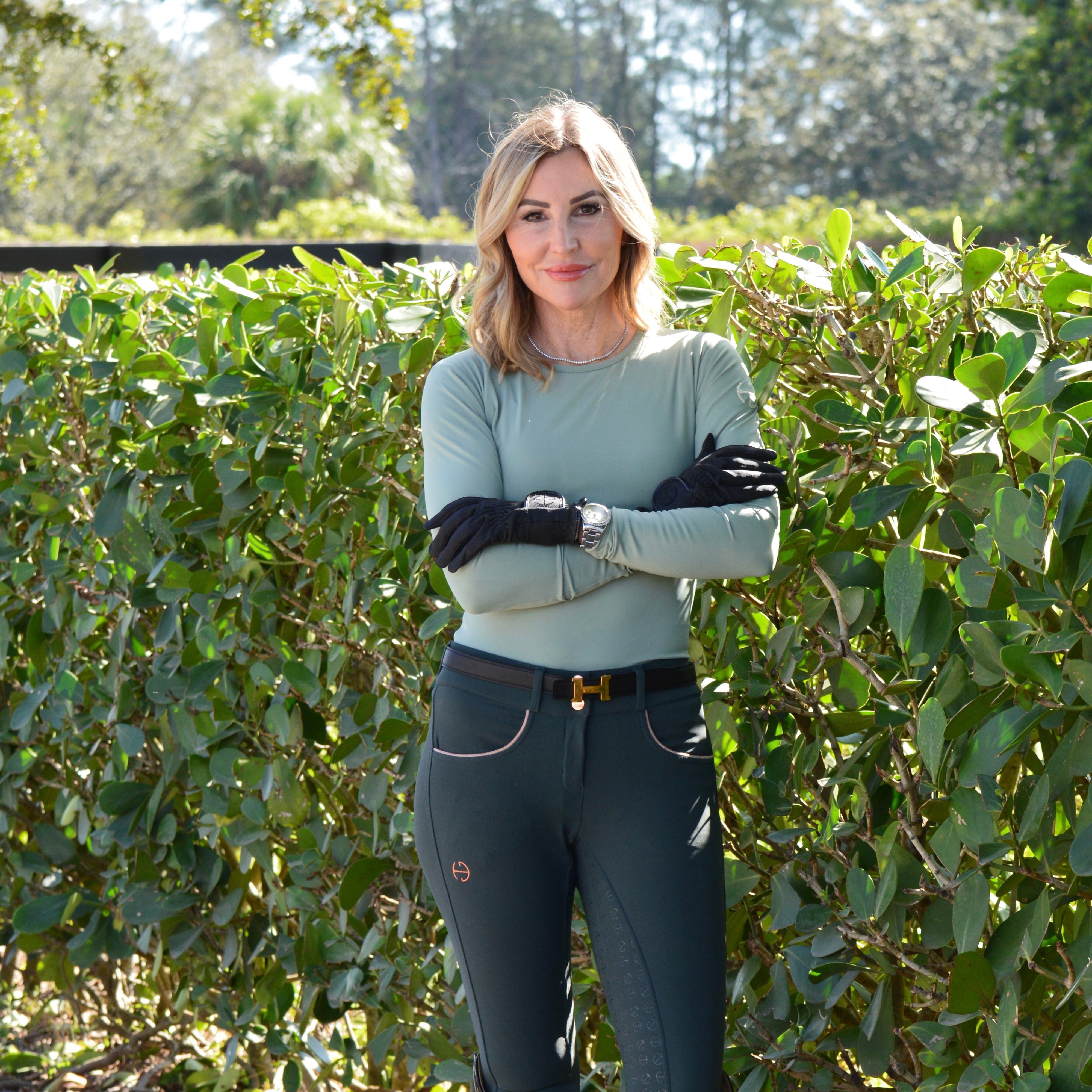 Evolution Full Seat Breeches - Spruce & Rose Gold - Equine Exchange Tack Shop