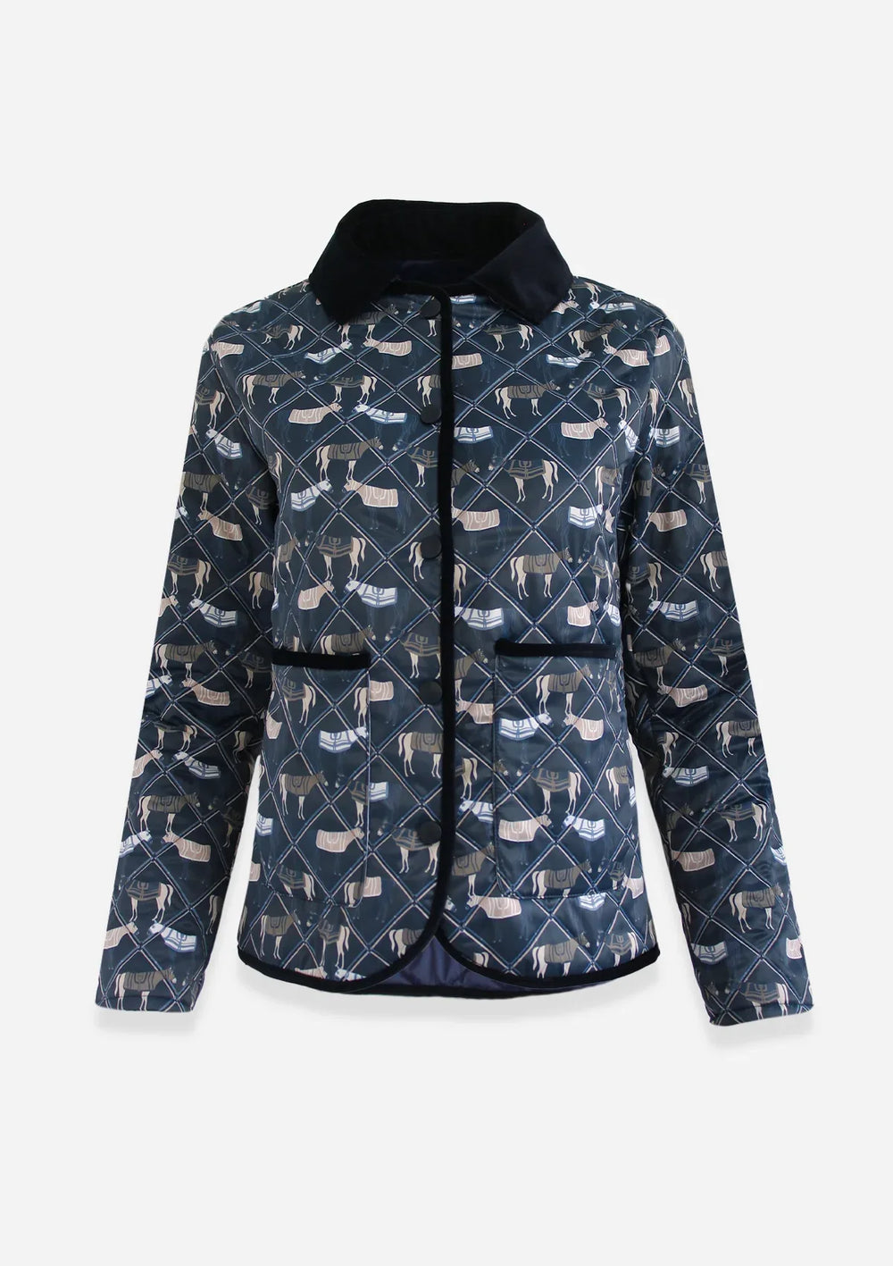 Victory Print Quilted Barn Jacket