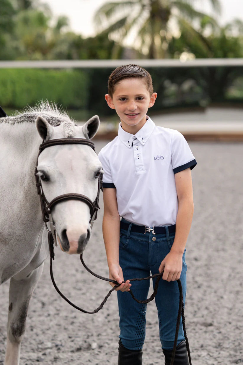 Boys Short Sleeve Show Polo - Equine Exchange Tack Shop