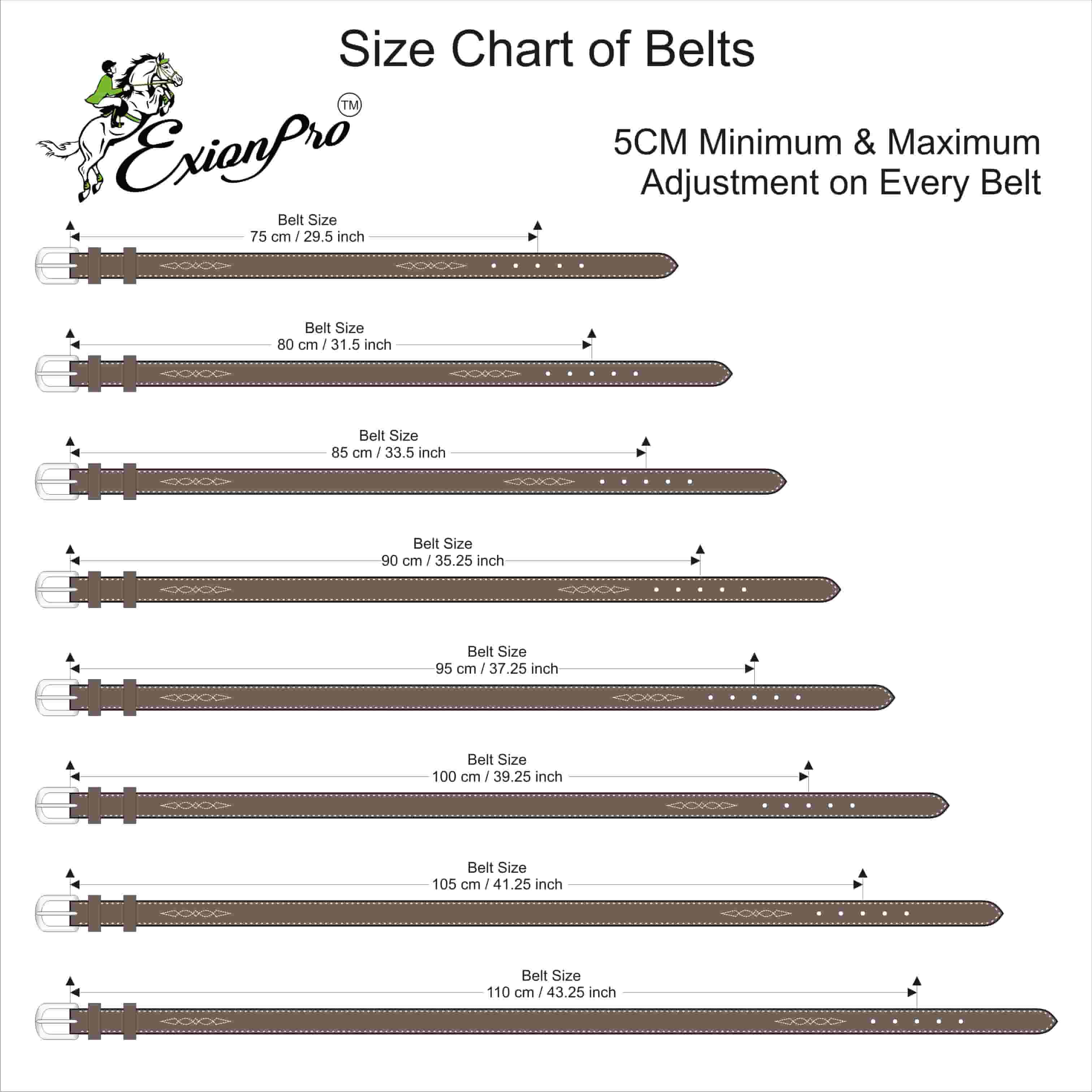ExionPro Glossy Leather Fancy Stitched Belt - Equine Exchange Tack Shop