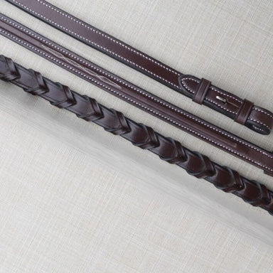 Black Oak SQ Raised Fancy Stitched Laced Reins - Equine Exchange Tack Shop