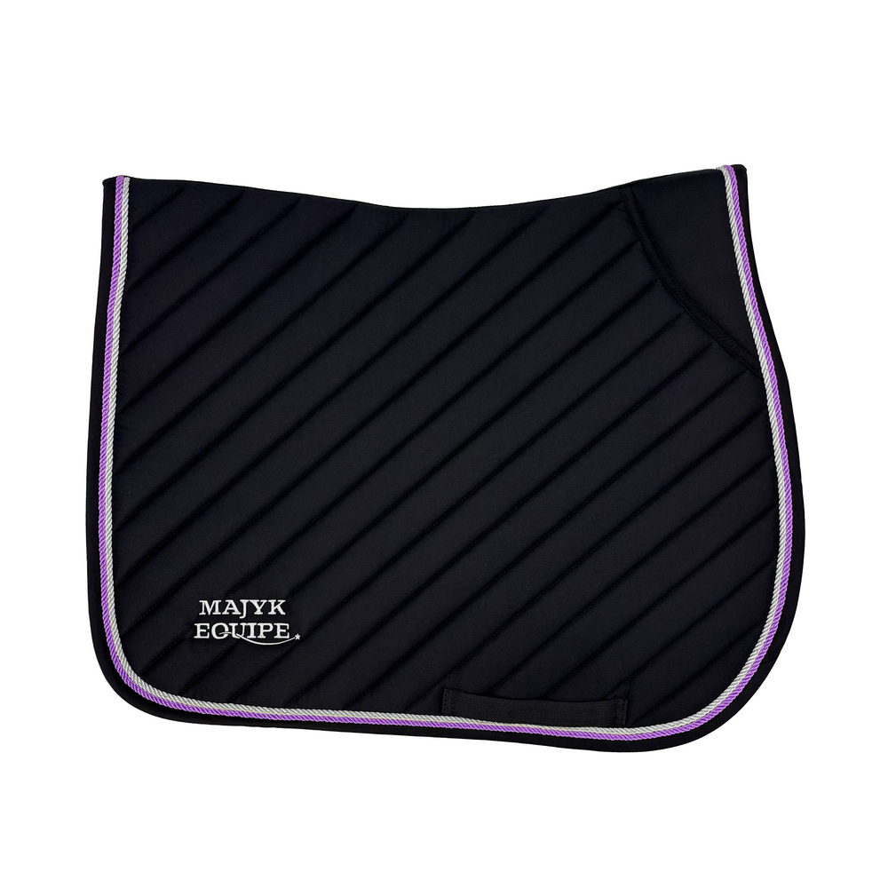 Black Cotton Oblique Euro Saddle Pad - Equine Exchange Tack Shop