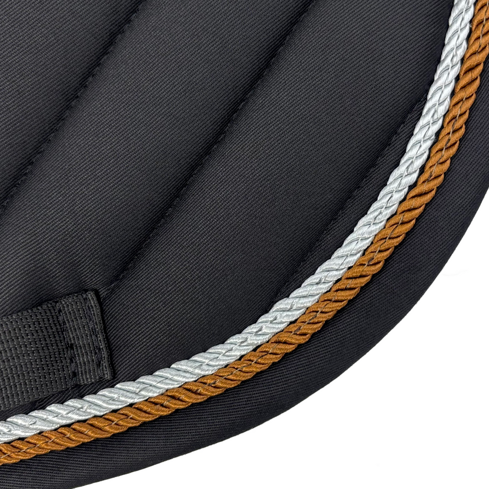 Black Cotton Oblique Euro Saddle Pad - Equine Exchange Tack Shop