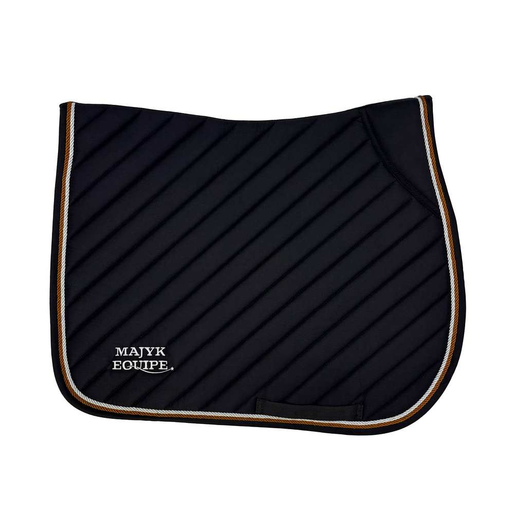 Black Cotton Oblique Euro Saddle Pad - Equine Exchange Tack Shop