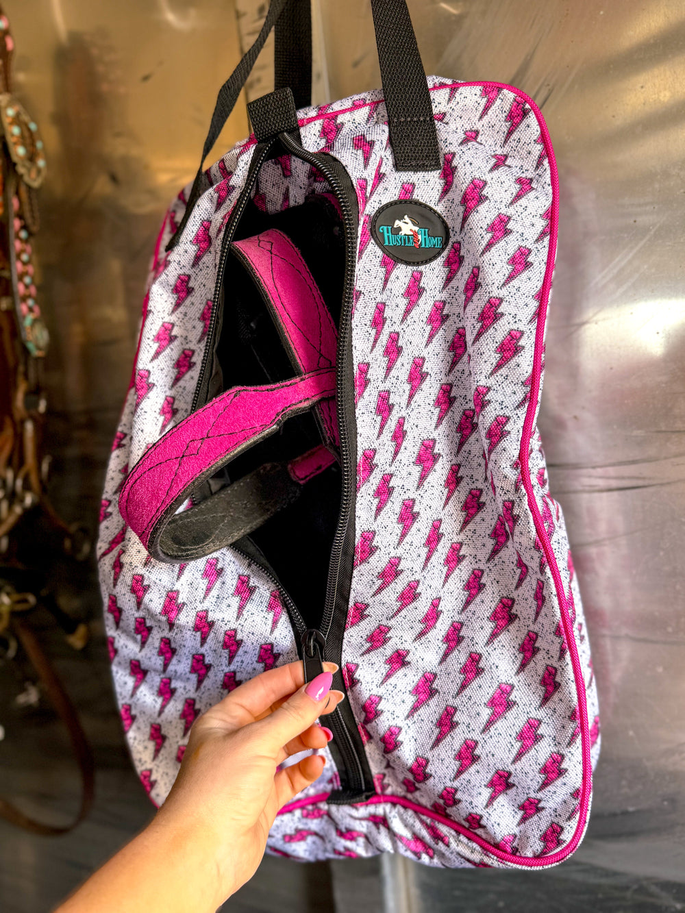 Luxury Tack Bag - Pink Bolt