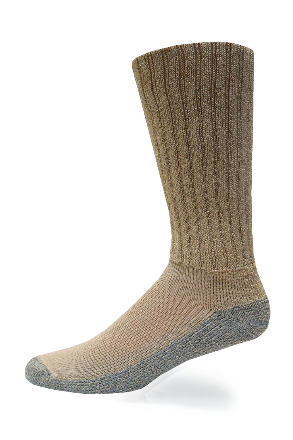 Cozy Diabetic Comfort Relax Fit Khaki Crew Socks - Equine Exchange Tack Shop