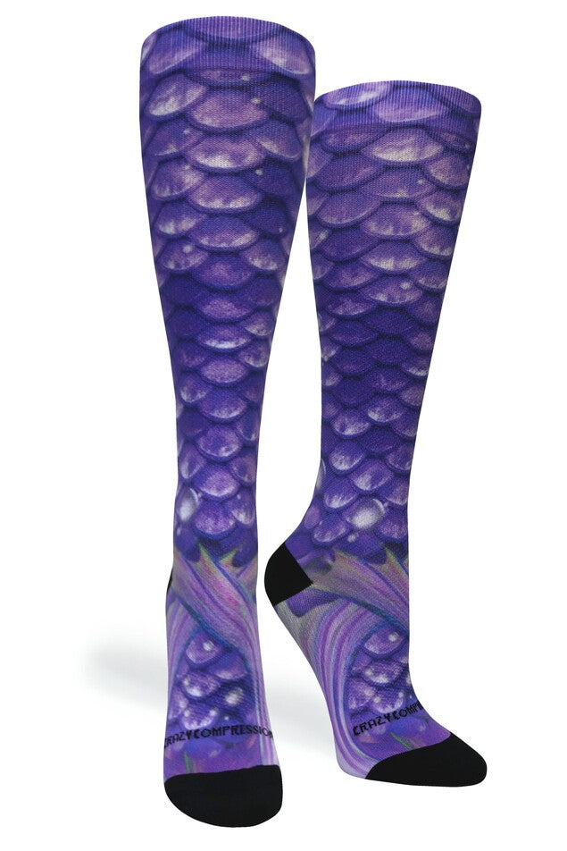 Active Mermaid Purple Compression Socks - Equine Exchange Tack Shop