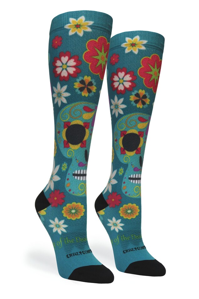 Calavera Teal Compression Socks - Equine Exchange Tack Shop