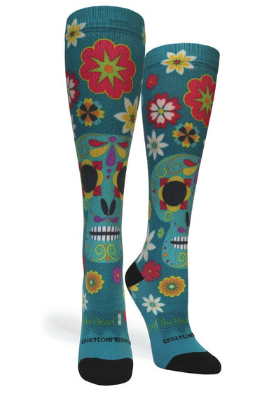 Calavera Teal Compression Socks - Equine Exchange Tack Shop