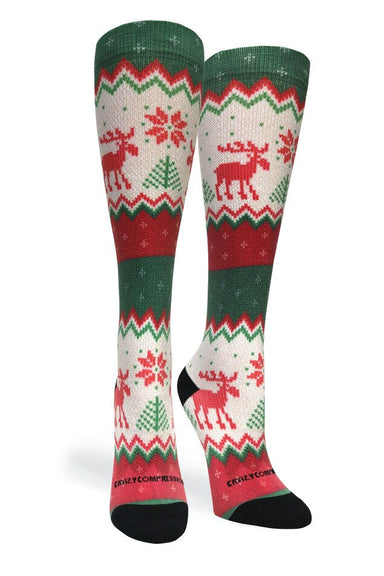 Festive Needlepoint Compression Socks - Equine Exchange Tack Shop