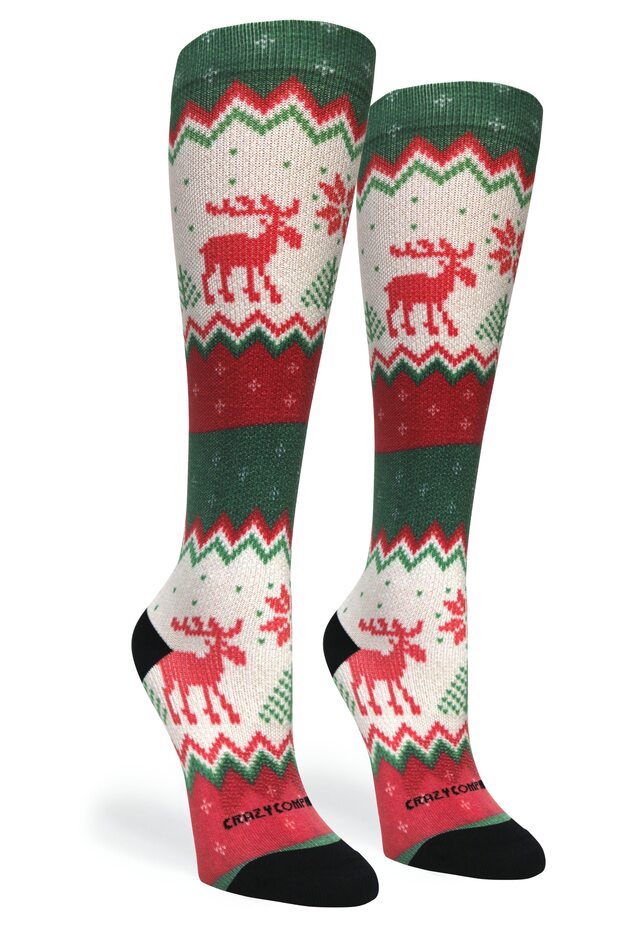 Festive Needlepoint Compression Socks - Equine Exchange Tack Shop