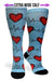Heart Station Blue Compression Socks - Equine Exchange Tack Shop