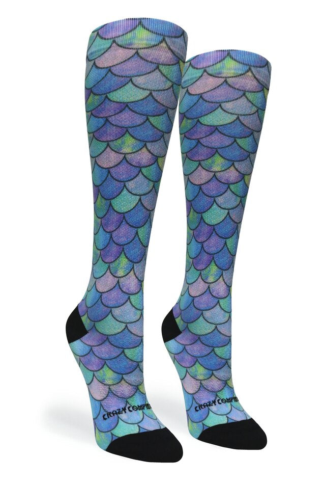 Mermaid Teal Compression Socks - Equine Exchange Tack Shop