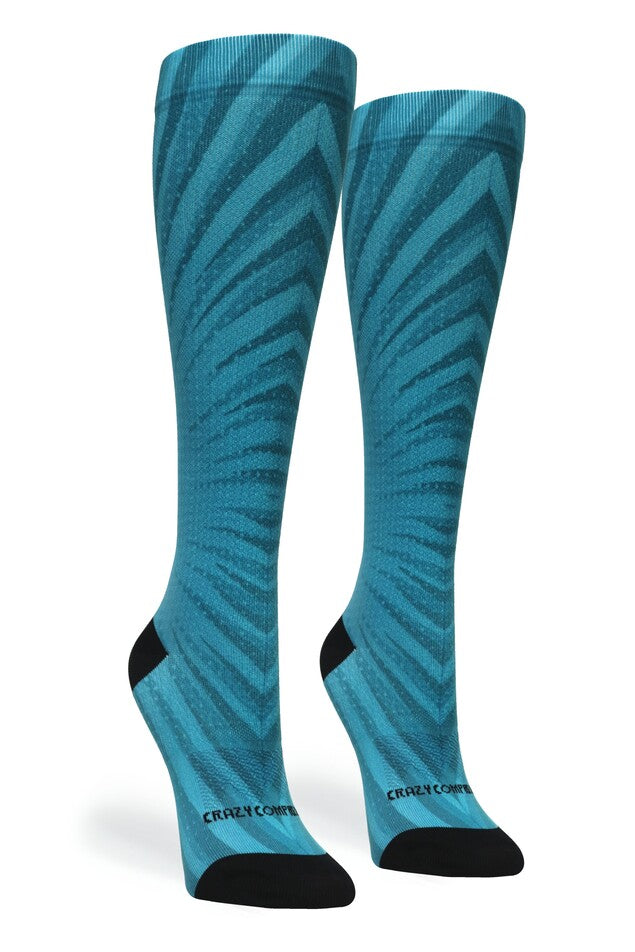 Never Quit Blue Compression Socks - Equine Exchange Tack Shop