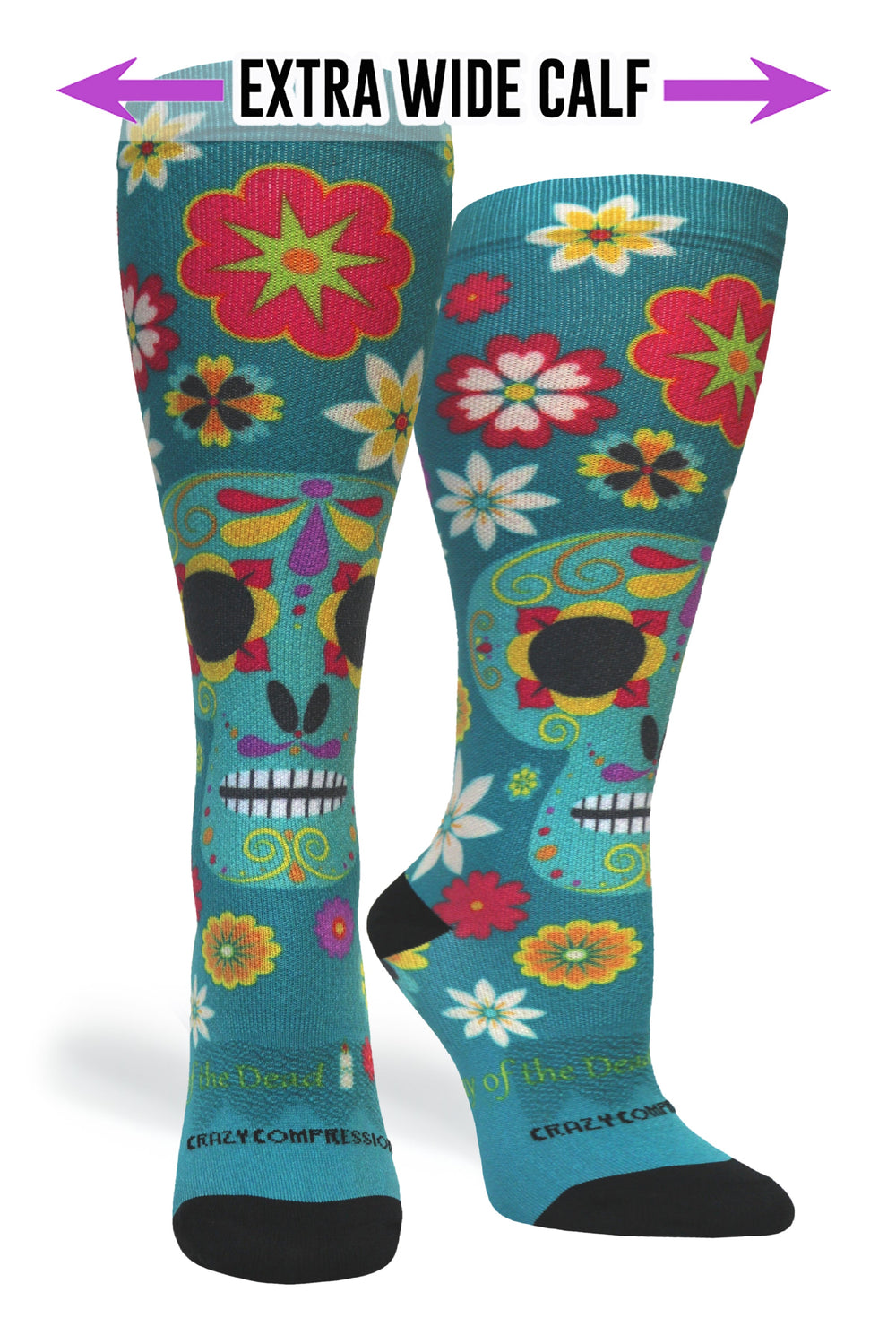 Calavera Teal Compression Socks - Equine Exchange Tack Shop