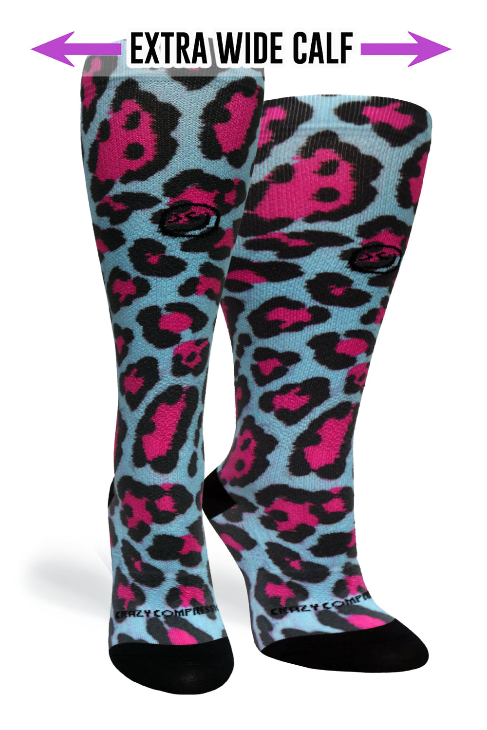 Cheetah Blue Compression Socks - Equine Exchange Tack Shop