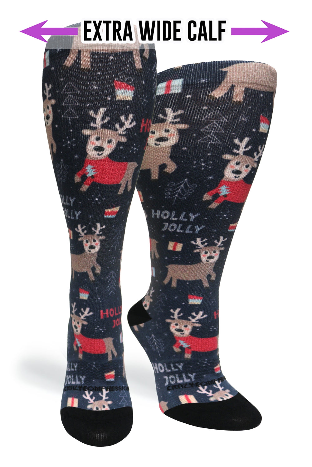 Holly Jolly Compression Socks - Equine Exchange Tack Shop