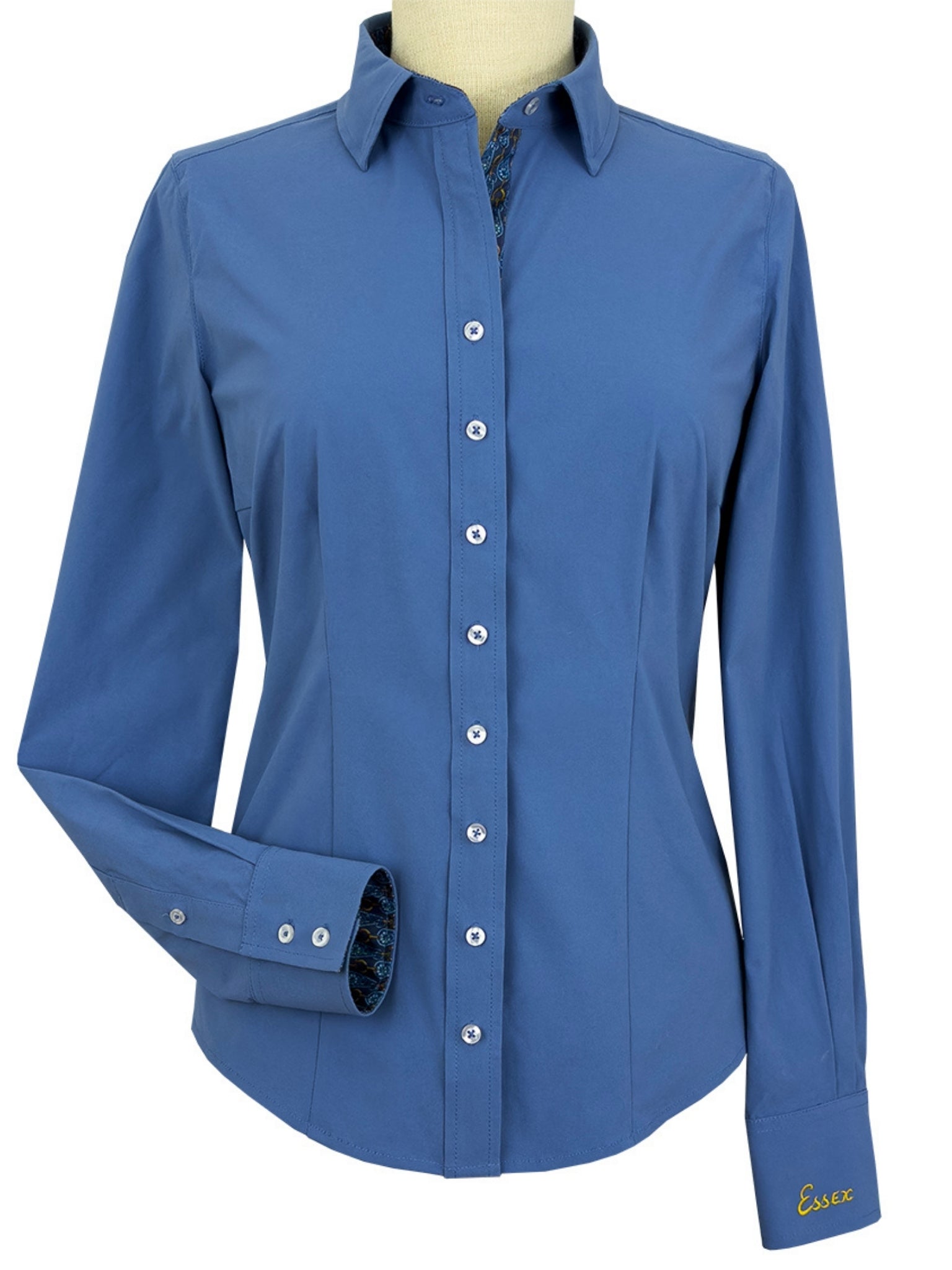 Dora II Schooling Shirt - Blue with Golden Snaffle Trim