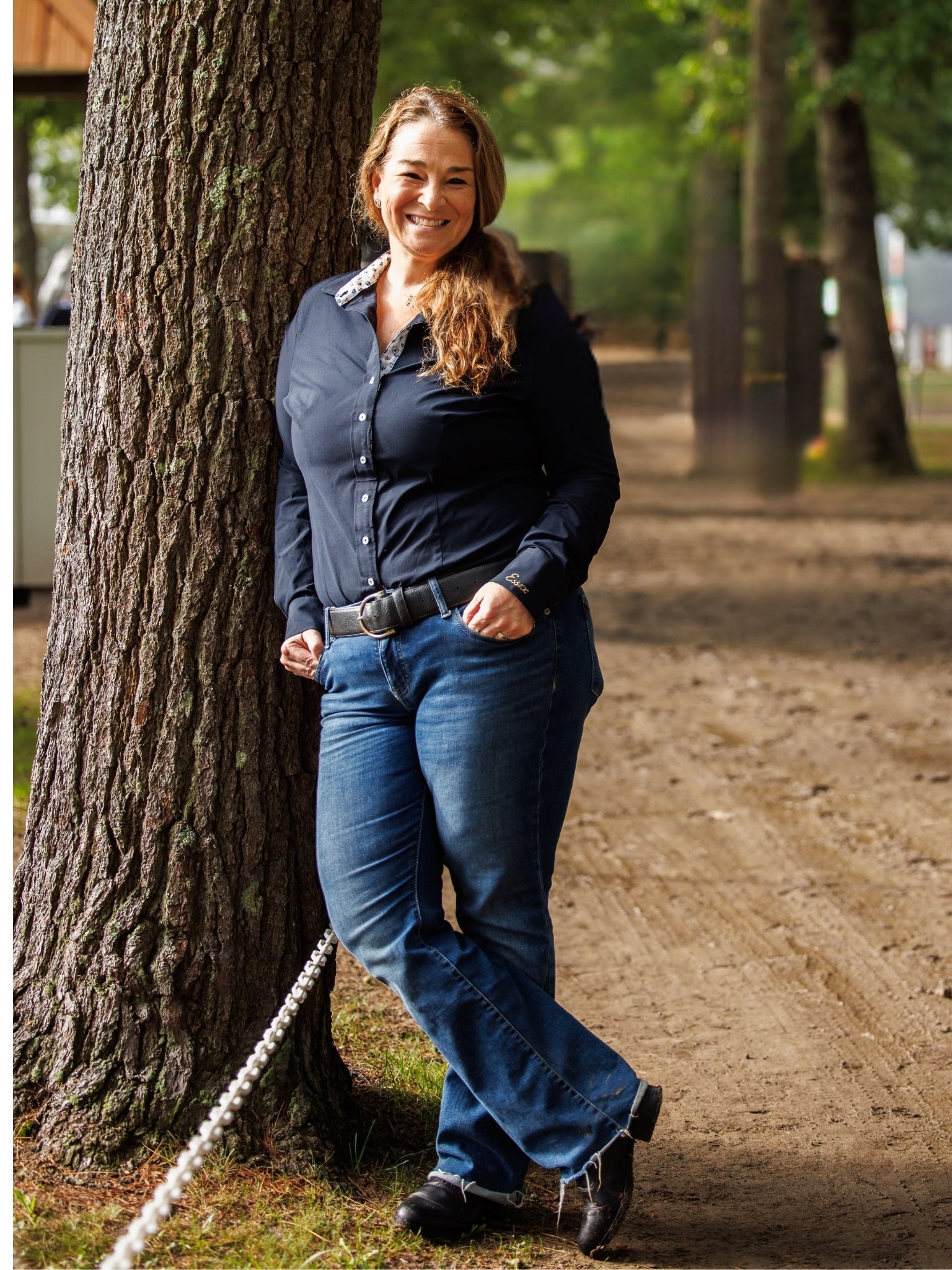 Dora II Schooling Shirt - Black with Happy Dogs Trim