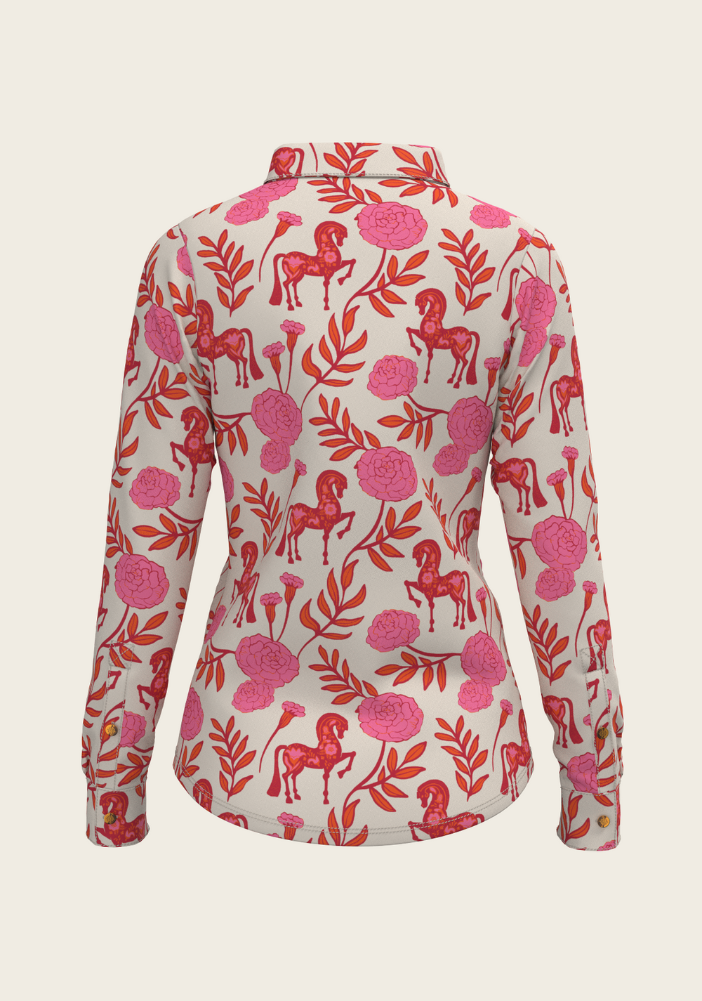 Peony in Pink Ladies Casual Button Shirt - Equine Exchange Tack Shop