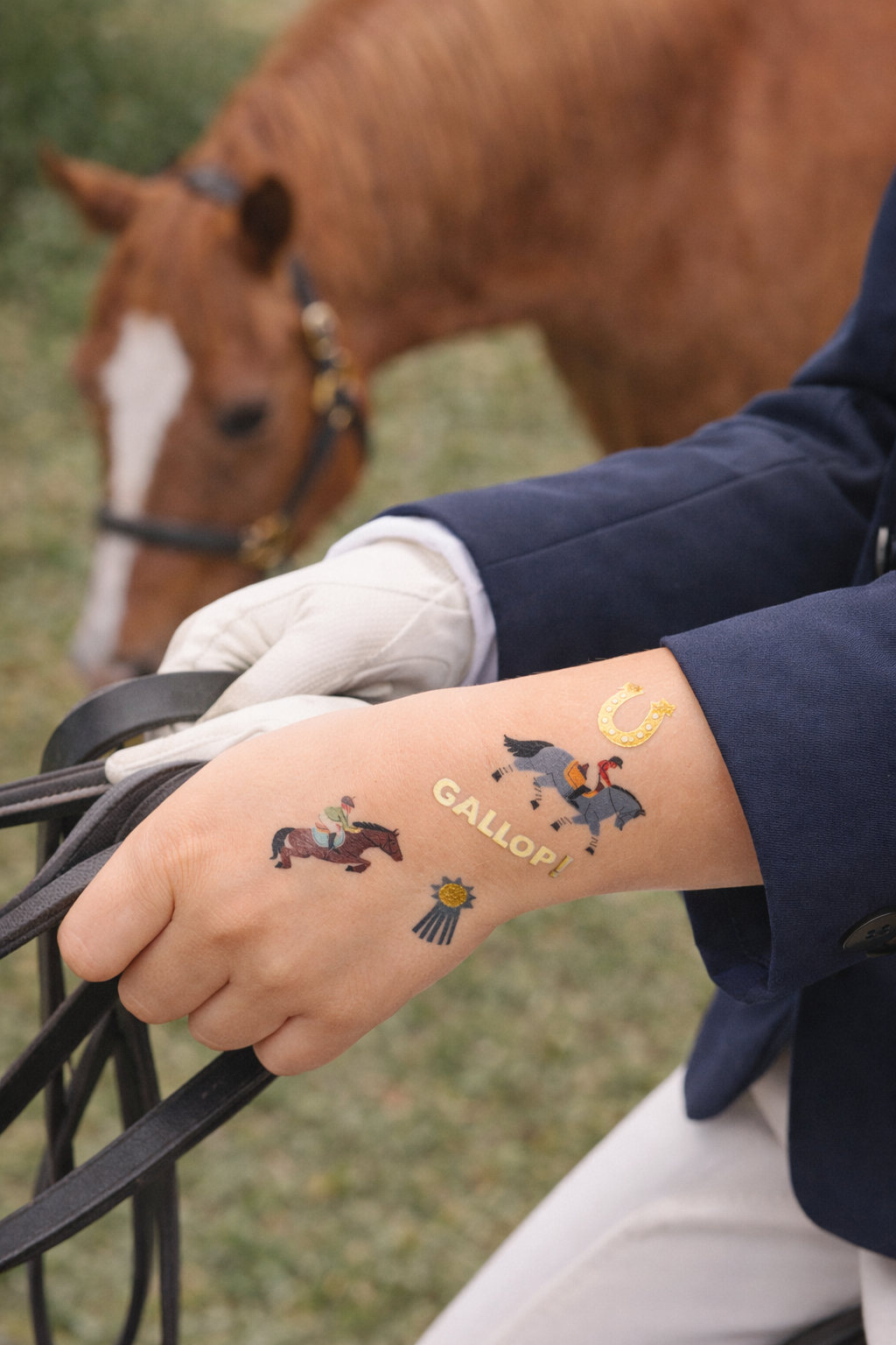 Equestrian Temporary Tattoos for Kids – Metallic Foil Horse & Riding Designs | POP Party Supplies  