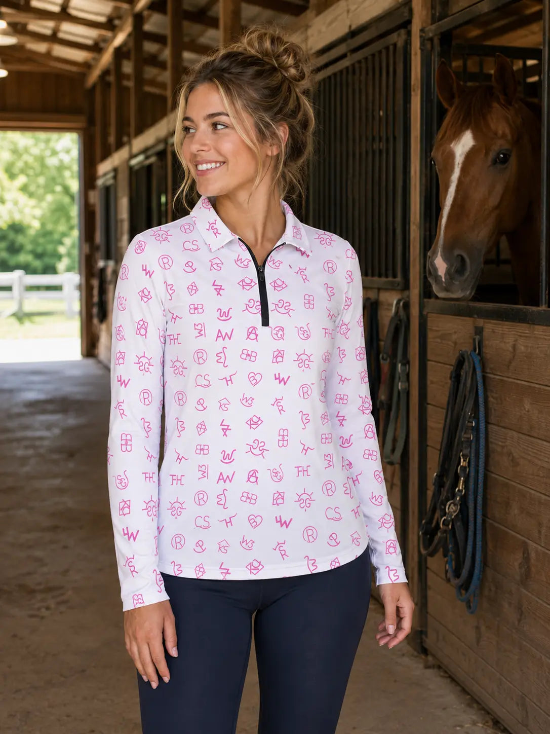 Brand Babe Quarter Zip Sun Shirt