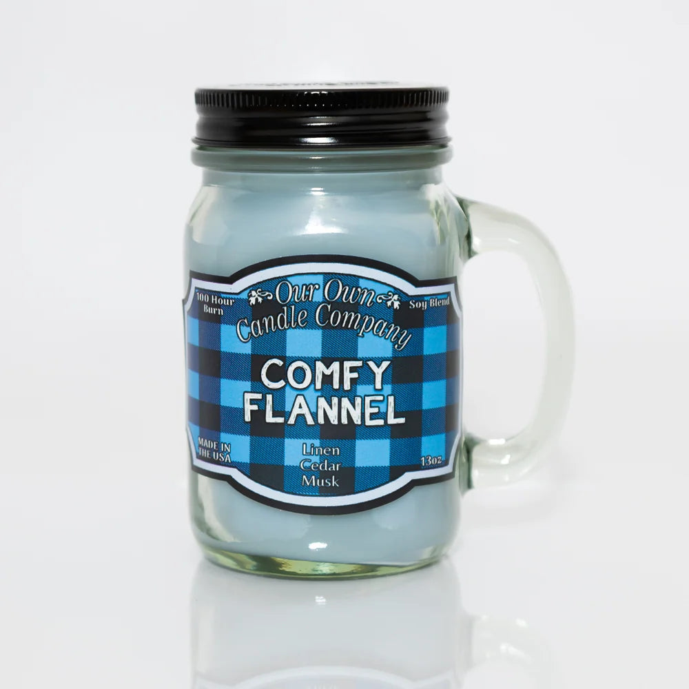Mason Jar Candles - Comfy Flannel 16oz
