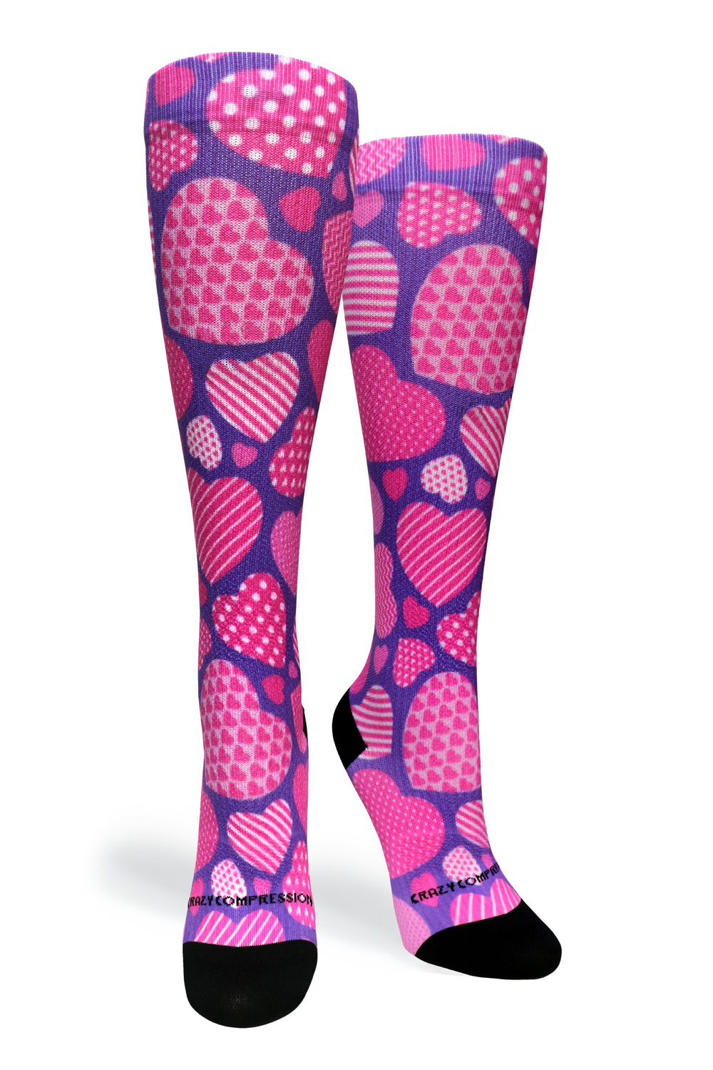 Crazy Hearts Compression Socks - Equine Exchange Tack Shop