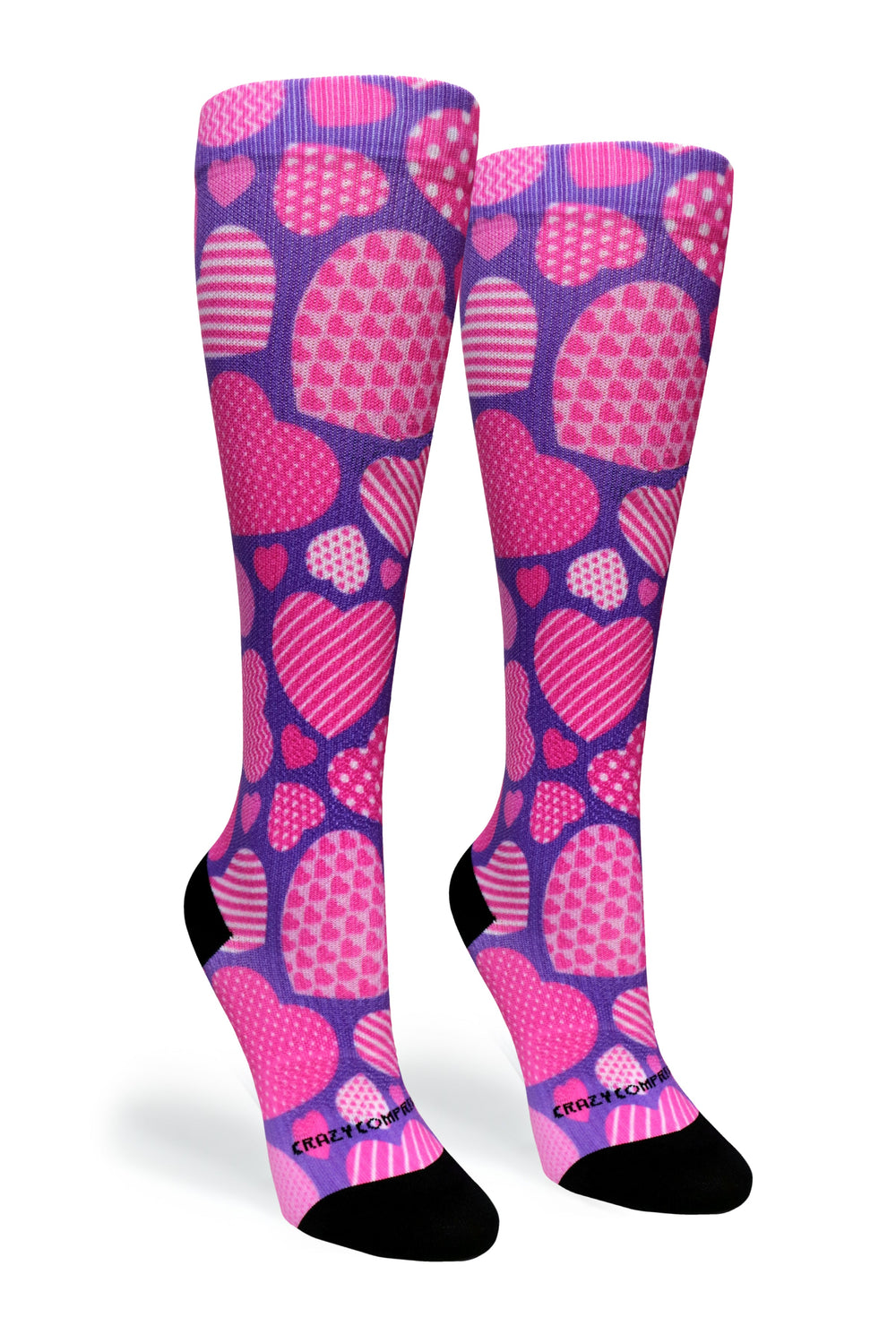 Crazy Hearts Compression Socks - Equine Exchange Tack Shop