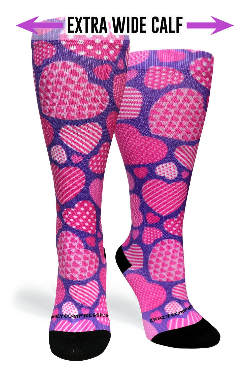 Crazy Hearts Compression Socks - Equine Exchange Tack Shop