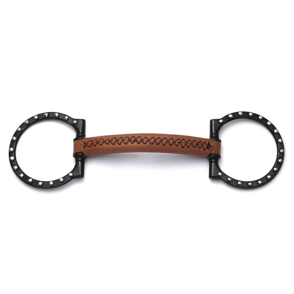 D-Ring Soft Leather Silver Dotted Snaffle - Equine Exchange Tack Shop