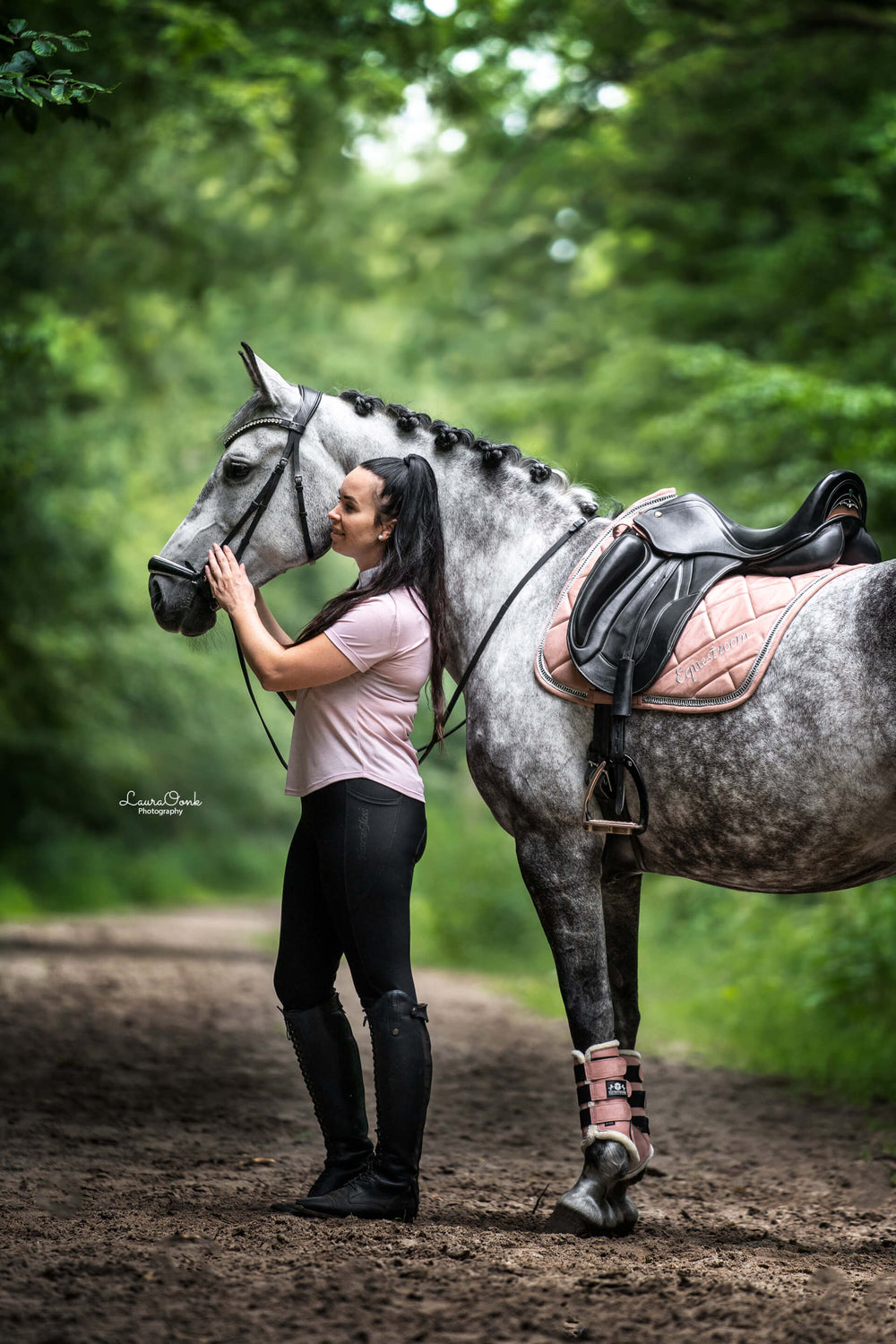 Powder Pink Suede Saddle Pad Set - Equine Exchange Tack Shop