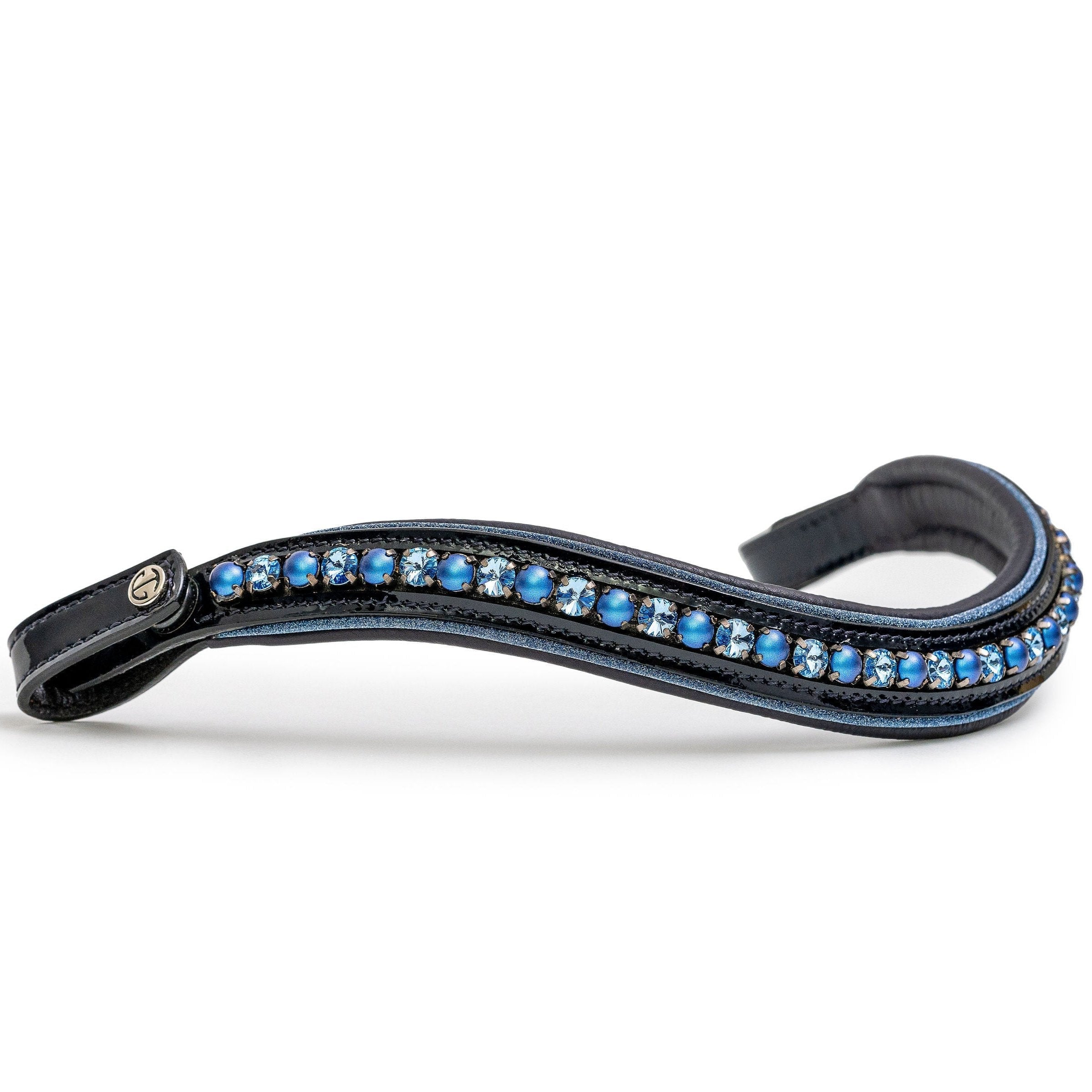 The Bluebell - Navy Patent Leather Snaffle Bridle with REMOVABLE FLASH - Equine Exchange Tack Shop