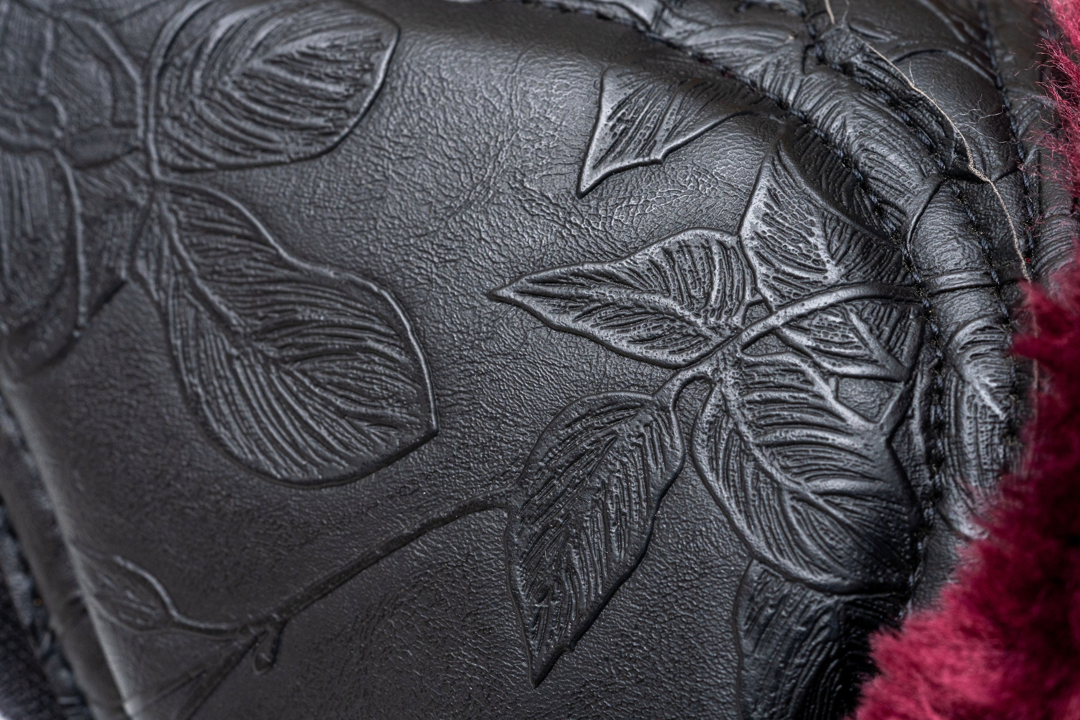 Romance Collection Brushing Boots - Black & Crimson Rose - Equine Exchange Tack Shop