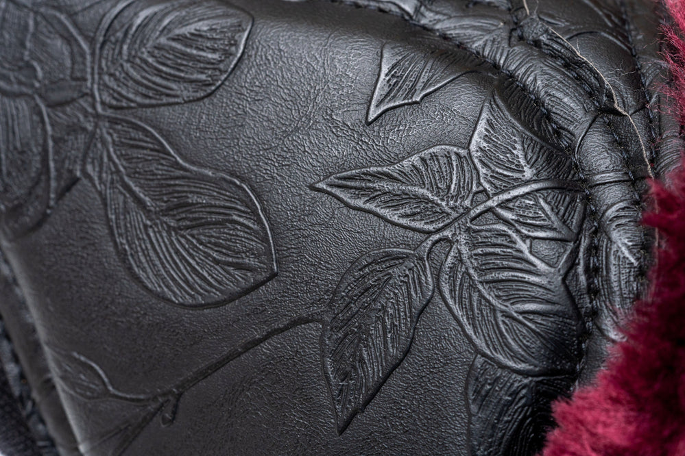 Romance Collection Brushing Boots - Black & Crimson Rose - Equine Exchange Tack Shop