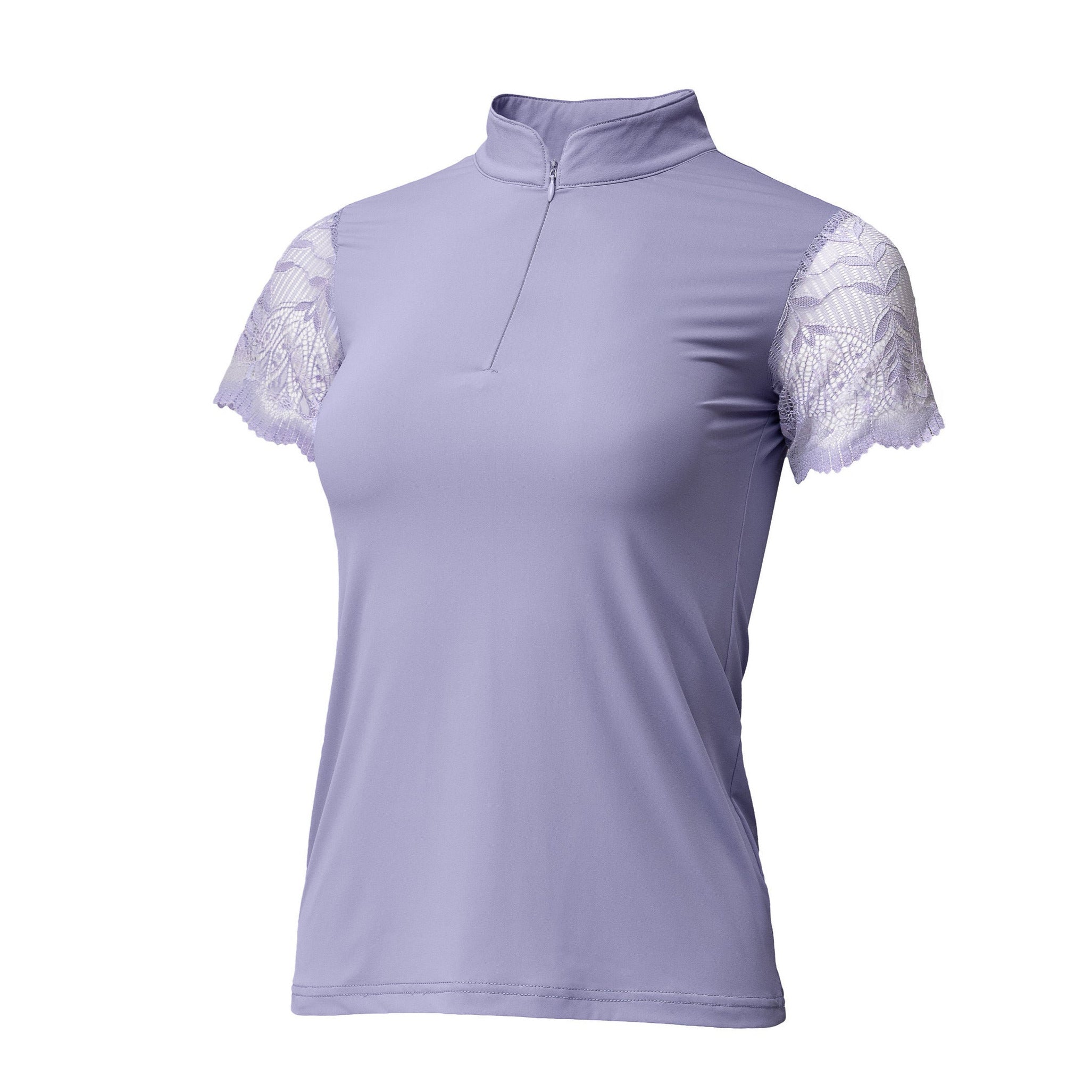 Charlie Short Sleeve Lace Riding Shirt - Lilac - Equine Exchange Tack Shop